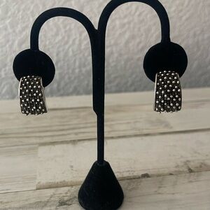 Michael Dawkins Silver Beaded Omega Back Earrings.